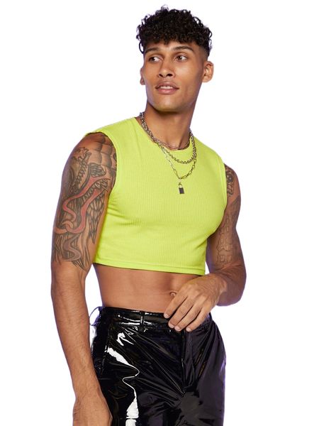 

men solid rib knit tank u7c0#, White;black