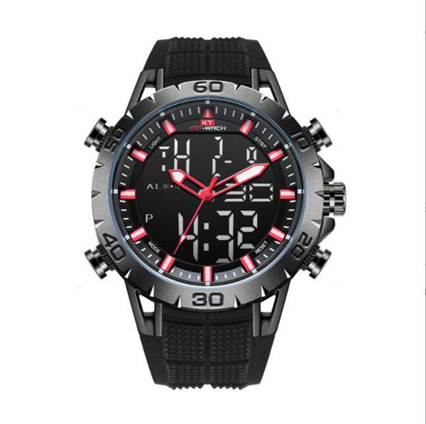 KT1812 Orologi al quarzo da uomo di vendita caldi popolari sport all'aria aperta multi-funzione quadrante grande orologio elettronico luminoso impermeabile da 50 m