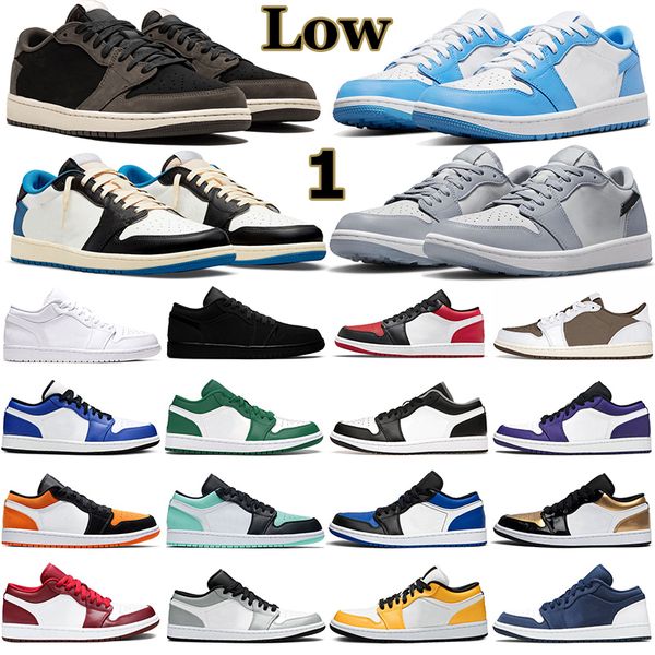 

1 low men basketball shoes 1s reverse mocha fragment white camo unc wolf grey elephant court purple bred toe mens women trainers outdoor spo, White;red