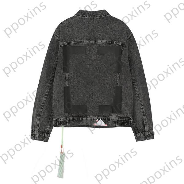 Modedesigner Herrenjacke Mode Brandneu Fw Schwarz Druck Schwerindustrie Waschen und Damen Denim Winterjacken Herren Windjacke Mantel