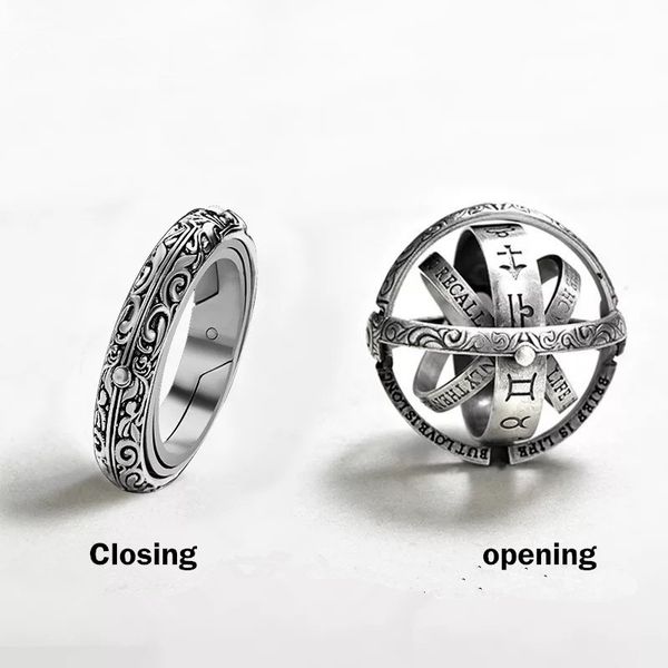 Винтажные астрономические шариковые кольца для женщин Мужчины творческий комплекс вращающийся космический кольцо пальца ювелирные изделия JZ516 220719