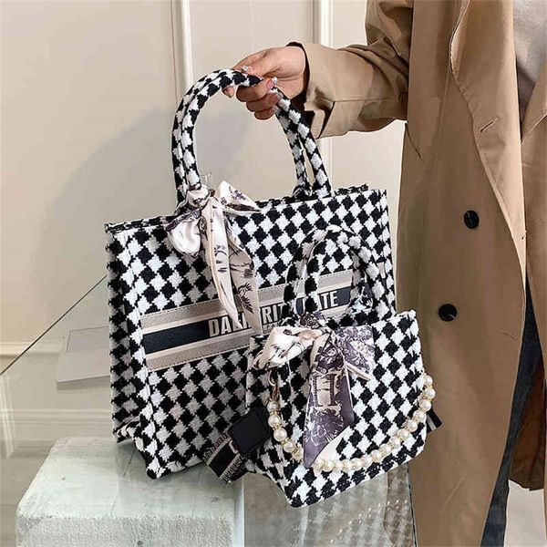 

checkered thousand checkered women's armpit portable small square tote autumn and winter fashion 80% off purse sales 09