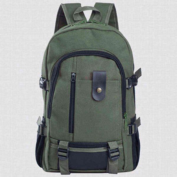 

men's canvas backpack new large-capacity school bag explosion solid color backpacks fashion casual travel sport bag backpack aa220316