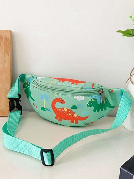 

kids cartoon dinosaur graphic fanny pack she