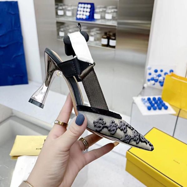 

designer pointed toe 2-strap with studs dress shoes matte leather rivets sandals women studded strappy high heels pumps f3221, Black