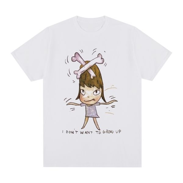 Yoshitomo Nara I Don't Want To Grow Up t-shirt in cotone da uomo T-shirt TEE TSHIRT da donna 220407