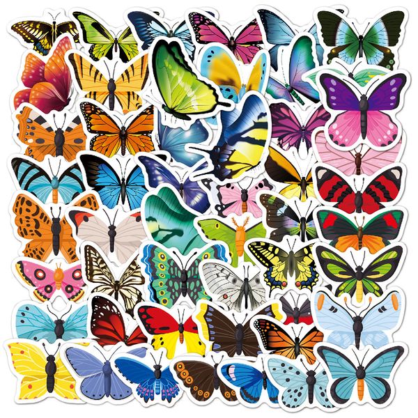 Novo impermeável 10/30 / 50 pcs borboleta colorida animal graffiti adesivos estéticos laptop telefone carro bicicleta toon adesivo decalque garoto brinquedo adesivo