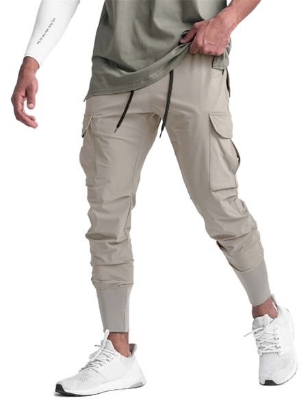 

men flap pocket drawstring waist pants a0o6#, Black