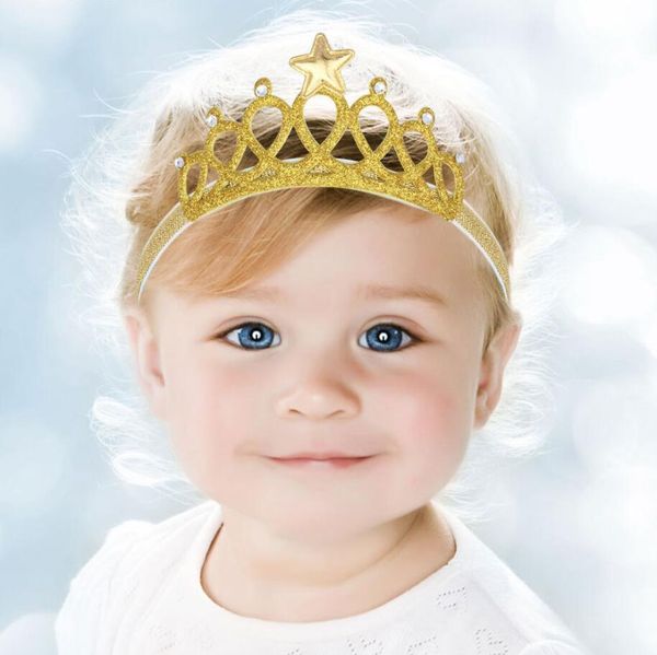 Mode Kinder -Rassonstones Prinzessin Stirnband Mädchen Haarzubehör einfache Kopfbedeckung Krone Tiara Cosplay Party Geschenk Haar Schmuck Schmuck