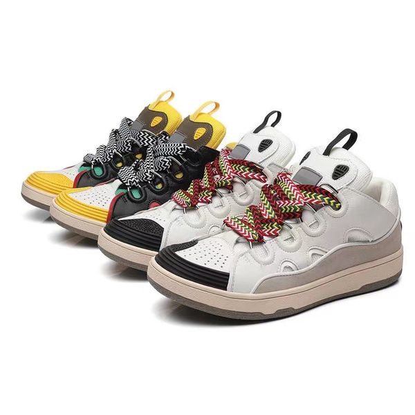 

curb sneakers white black classic shoe leather women flats oversized laces lace-up casual shoes sneaker men outdoor fashion sole size 35-45