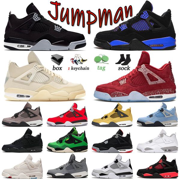 

jumpman 4 men woman basketball shoes military black royal red thunder trainers white oreo manila 4s royalty sneakers sports outdoor