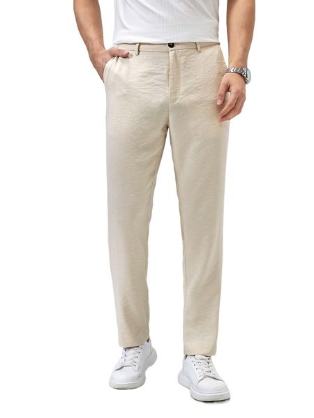 

men slant pockets tailored pants 25hv#, Black