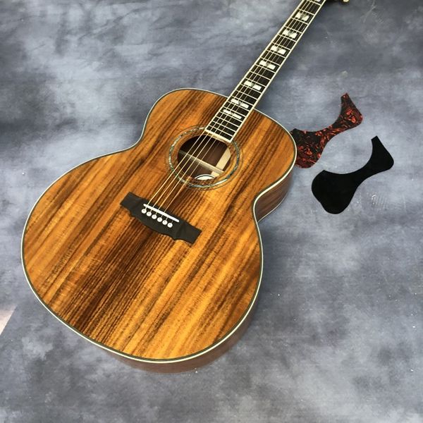 

43 inch full koa wood rounded black finger acoustic guitar