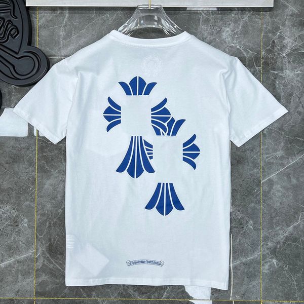 

fashion classic mens t shirts brand t-shirts ch white short sweater casual embossed letter horseshoe sanskrit cross pattern designers tees w, White;black