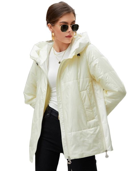 

hailuozi d-ring taped puffer hooded winter coat o1ql#, Black