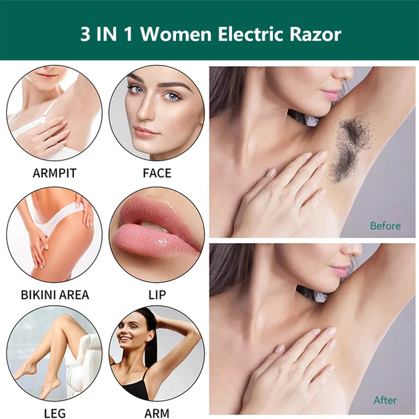 

electric lady shaver painless eyebrow hair removal bikini trimmer epilator mens hair clipper 3 in 1 nose and ear hair trimmer p