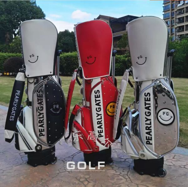 

fashion 2022 usa style limit sale new women golf bag pu leather waterproof club bag sports bags, Black;red
