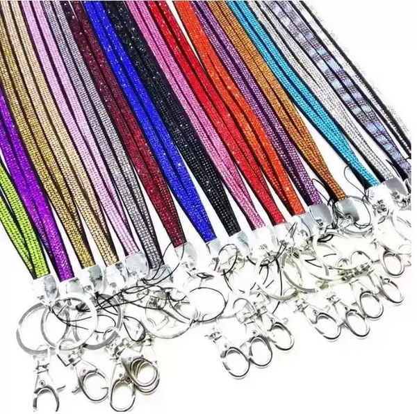 Bling Lanyard Blink Braps Crystal Strinestone в шее с держателем значка Claw Clasp для камеры мобильного телефона FY5381 0801