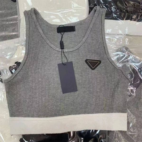 

luxury women's t shirts ladies teestanks black white with triangle brand p classic camis cotton camisole letter short sleeve women girl