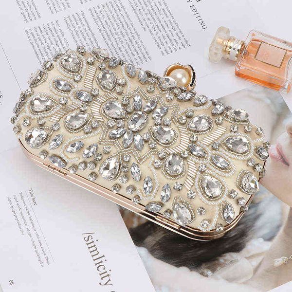 

rhinestone vintage embroidered bag beaded and diamond cheongsam dinner bag women's pearl buckle t220727