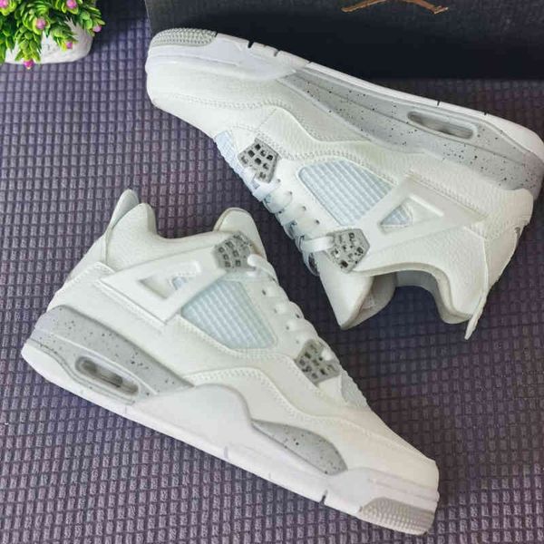 

white oreo 4 mens basketball shoes ct8527-100 tech grey black fire red 4s men women trainers sports sneakers eur 36-47