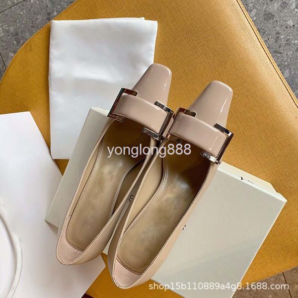 

dress shoes style temperament high heels women's leather versatile small square head thin heel shoes shallow mouth metal buckle, Black