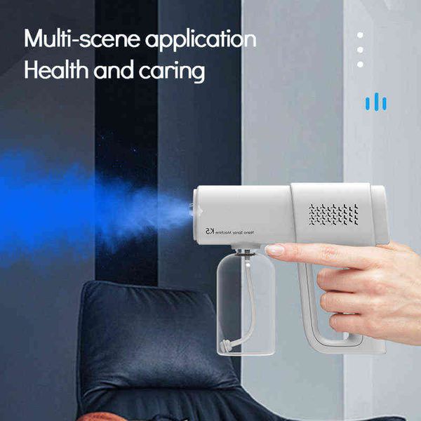 380 ml elektrisches Nano-Blaulicht-Dampfspray K5 kabelloses Nebeldesinfektionssprühgerät Typ-C-Zerstäubungsdesinfektionsmaschine 220507