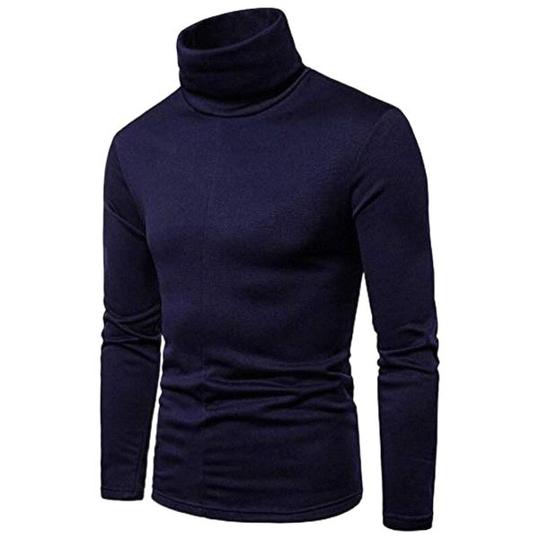 

men's tee non-printing plain turtleneck casual daily cut out long sleeve casual fashion navy wine red armygreen l1jl#, White;black