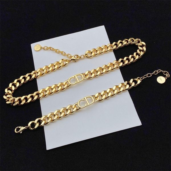 

80% off outlets letter bracelet brass simple necklace set, Silver