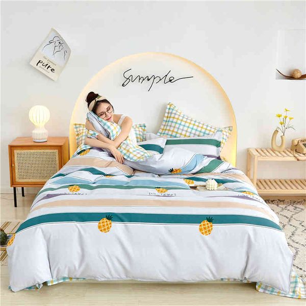 Kuup Set di biancheria da letto per cartoni animati Lenzuola doppie Morbide 3/4 pezzi Copripiumino Queen King Size Trapunte per bambini di casa