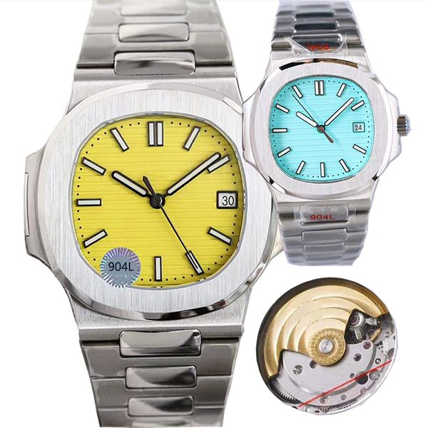 Bolo quente de alta qualidade de relógio mecânico automático masculino de 40 mm prata marrom azul 904l aço inoxidável à prova d'água de safira luminosa Montre de luxo