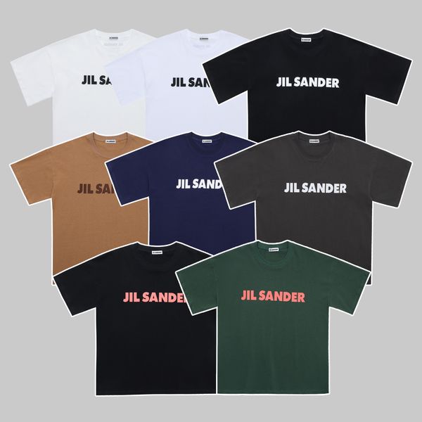 

brand jil tee sander t-shirt green letter print tee men oversized causal t-shirts women trend women y2k tee, White;black