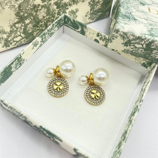 

20% off 2022 jewelry home new pearl female net red earrings, Golden