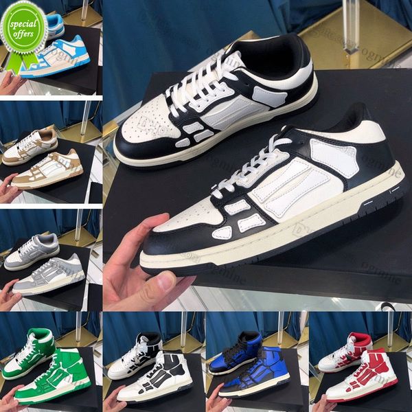 

nxb7 2022 imiri shoes skelet bones casual shoe 21fw runway skel low high- men women us11 basketball running black white leather lace up