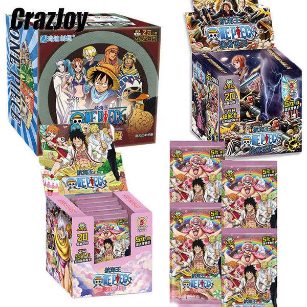 2021 Anime japonês um pedaço de cartão Luffy Zoro Nami Franky Novas coleções Jogo de cartão Colecionáveis ​​Battle Child Presente Brinquedo AA220325