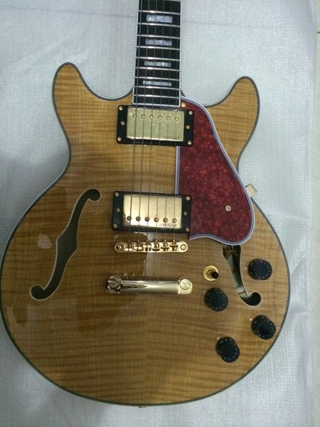 

semi-hollow jazz electric guitar a flame maple gold hardware original