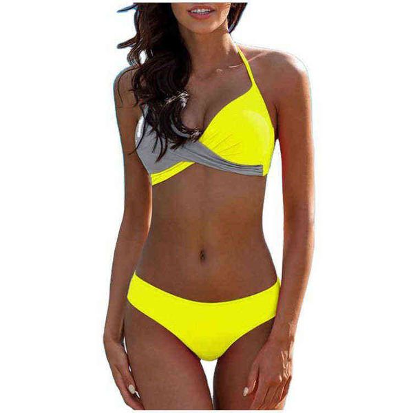 

xia han large 3x plain color contrast split bikini swimsuit, White;black