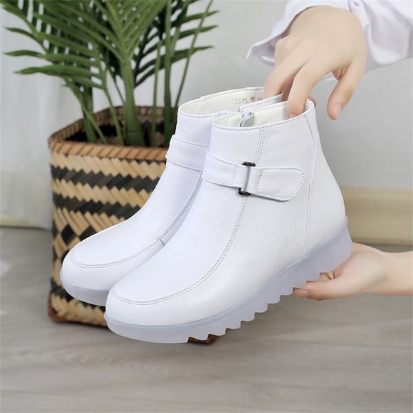 

slippers winter leather nurse shoes cotton soft sole comfortable non slip plush warm boots hospital work women 9wdh, Black