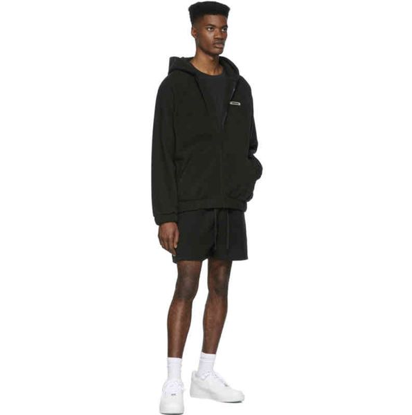 

fashion tide brand men's new luxury all-match sweater wholesale of zipper coat street loose cardigan men and women, Black