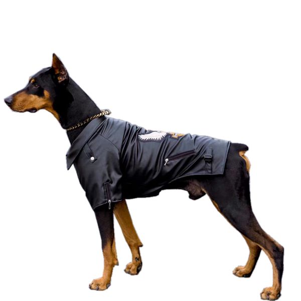 Cappotto invernale per cani Impermeabile Caldo Abbigliamento per cani Vestiti per animali domestici Giacca da motociclista in pelle PU per cani di taglia piccola e media Bulldog francese Golden retriever XS-XXL A320