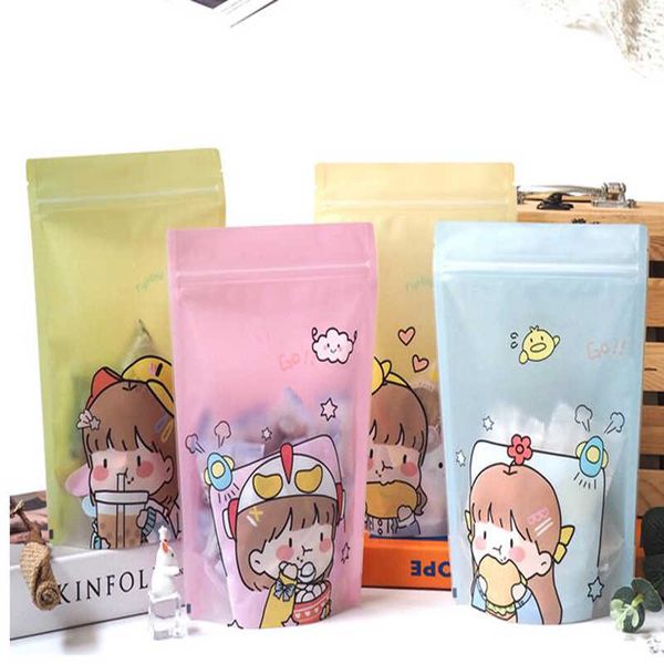 500 Pz/lotto Cartone Animato Snack Bag Bella Sacchetto di Imballaggio Alimentare Manuale Biscotto Sandy Sub Imballaggio di Sigillatura Borse