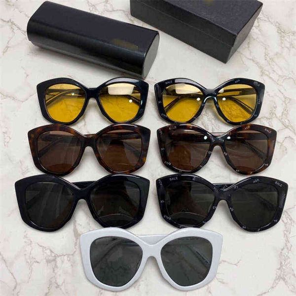 

new paris plate large frame cat eye sunglasses balencigas men and women fashion ins star same sun glasses goggle bb0126, White;black