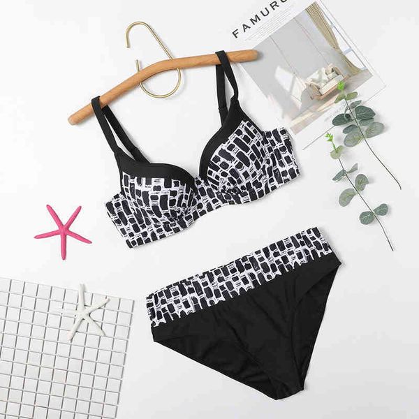 

leopard swimsuit swimsuit print women's split bikini, White;black