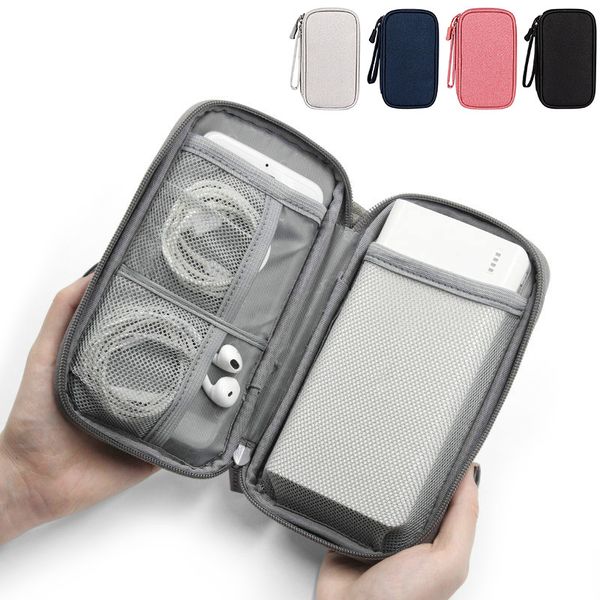 

portable storage bag for power bank digital cable case earphone oxford cloth earphone phone holder case for travel bag