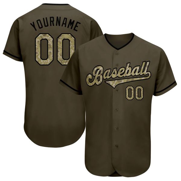 

custom olive camo-black authentic salute to service baseball jersey 45456, Blue;black