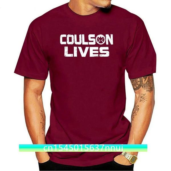 T-shirt nera da uomo Agents Of Shield Coulson Lives T-shirt da uomo a manica corta in cotone 100% 220702