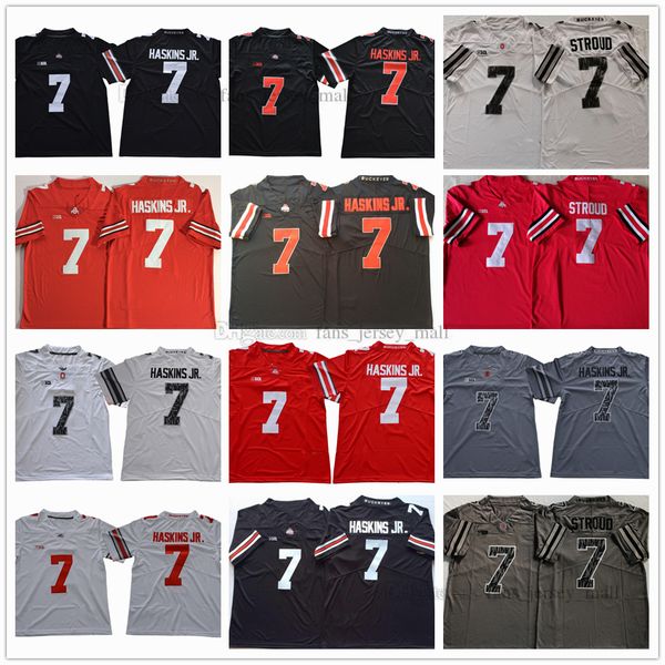 NCAA Ohio Estado Buckeyes College Football Jersey 7 CJ Stroud Dwayne Haskins Jr Alta Qualidade Costura Vermelho Vermelho Branco Branco Preto