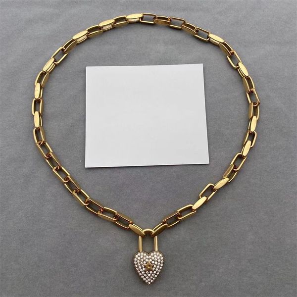 

81% off factory for sale family's new summer full diamond love pendant necklace female star's same clavicle neck chain, Black