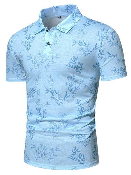 

men plant print polo shirt 93ci#, White;black