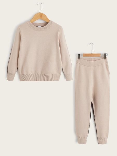 

toddler boys two tone sweater & knit pants she, White